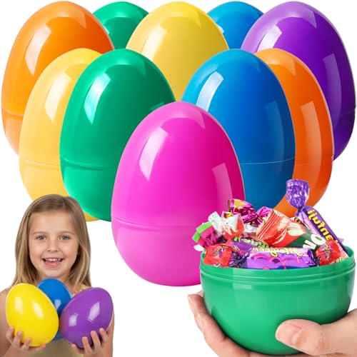 Huevos de Pascua grandes de plástico para rellenar cestas infantiles y organizar la gymkana