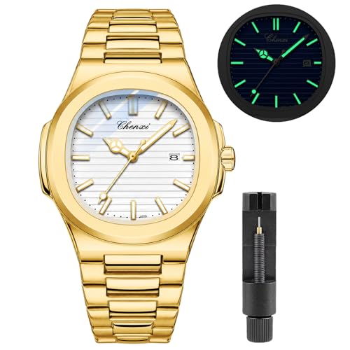 Image of Gosasa Fashion Men's Watches Date Business Watch Stainless Steel Luxury Style Luminous Quartz Waterproof Analog Display Male Wristwatch