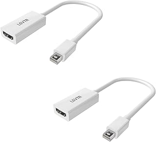 LSVTR Mini DisplayPort to HDMI Adapter, Mini DP Thunderbolt to HDMI 1080P Male to Female Converter for MacBook Mac Mini iMac Microsoft Surface Pro 3/4 (White)