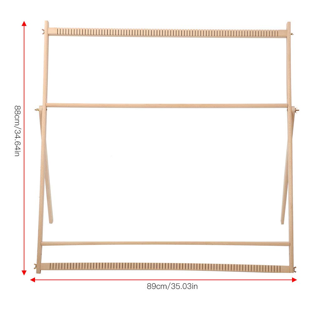 Métier à Tisser en Bois Bricolage Machine à Tisser à la Main en Bois Support Réglable Tapisserie Laine Outil à Tricoter Grand Cadre pour Débutant