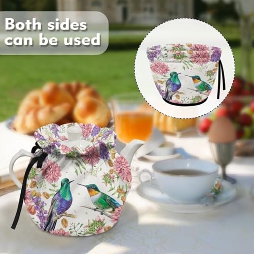 Image of Hummingbird Print Teapot Cover Keep Warm Teapot Cover Insulated Kettle Cover for Home Kitchen Decor Tea Cozies for Hotel Restaurant Tea Party