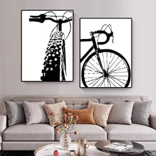 Cyclisme noir vélo mural toile peinture moderne 60x80cm art d'affiche chambre à coucher