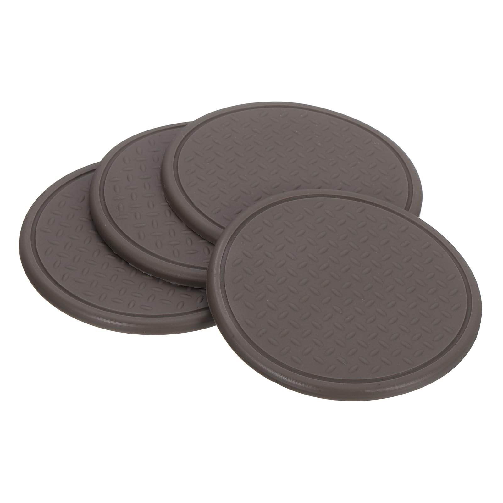 sourcing map 4Pcs Non-Slip Furniture Pads, 3.15" Round Anti Skid Rubber Caster Cups, Anti-Sliding Furniture Coasters, Anti Slide Floor Protectors Pads for Bed Couch Table (Brown)