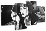Bold Bloc Design - Pulp Fiction Tattoo Iconic Celebrities 120x68cm Multi Canvas Art Print Box Framed Picture Wall Hanging - Hand Made in The UK - Framed and Ready to Hang