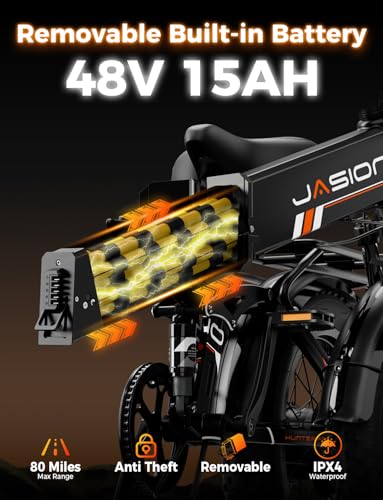 Image of Jasion X Hunter /PRO Electric Bike for Adults,1800W /1400W Peak 20''Fat Tire Foldable Ebike,Folding E Bike Up to 80 /70 Miles Range,720 /624WH Removable Battery,30 MPH E Bike,Certified by UL2849