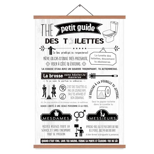Tableau Déco Toilette, Guide Des Toilettes, Drôle Déco WC, Affiche À Suspendre Avec...