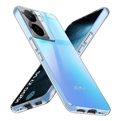 Image of Fashionury Crystal Clear Case for iQOO Z7 5G / Z7s 5G | Yellowing Resistance | Transparent TPU Silicone | Raised Camera Lips | Slim Transparent Cover