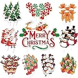 Christmas Cupcake Toppers 73Pcs Santa Claus Gingerbread Man Snowman Elk Socks Gift Cake Decorations for Merry Christmas Party Supplies