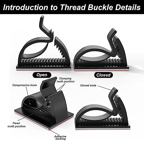 LongZYU Under Desk Cable Management Tray - Flexible Black Cable Organizer With 8 Holders, 8 Screws, 10 Ties and Clips - Image 3