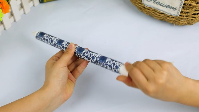 Image of 6 PCS Chinoiserie Flameless Candles - Blue and White Decor Flameless Candles Battery Operated Floral Printed Faux Candles Blue Candles Chinoiserie Decor for Wedding Garden Festive Party Decoration