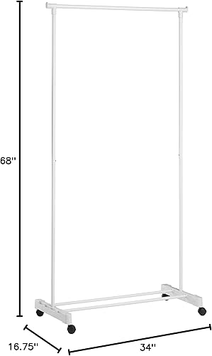 Miniatura 3 de Honey-Can-Do Perchero de metal portátil con estante inferior, blanco GAR-09069 Blanco 30 lbs