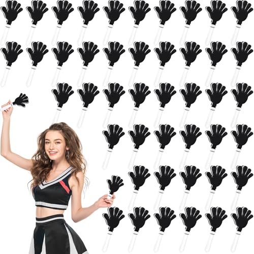 Junkin 48 Pcs Hand Clappers Bulk 7. 5 x 3. 5 Inches Noise Makers Party Favors Clapping Noise Maker Clacker for Birthdays Game Prizes Rewards Football Sporting Events Cheers Supplies (Black,White)