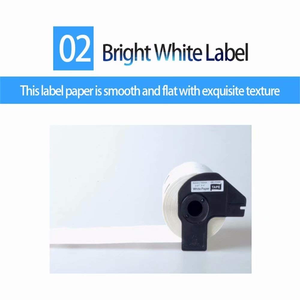 Brother DK-1201 Address Labels - 10-Pack White Paper Labels For QL Printers, 1.1 X 3.5 Inches