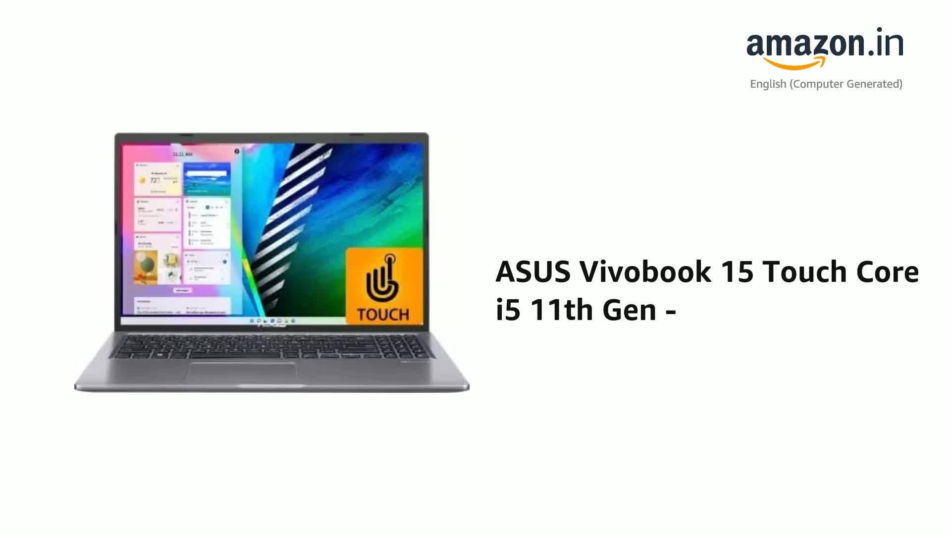 ASUS Vivobook 15 Touch Core i5 11th Gen - (8 GB/512 GB SSD/Windows