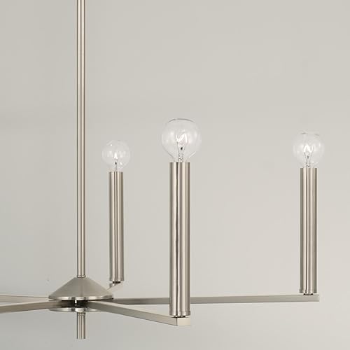 Miniatura 6 de HomePlace Lighting 448651BN Portman - Candelabro minimalista moderno, 5 luces, 300 vatios totales, 24 pulgadas de alto x 28 pulgadas de ancho,