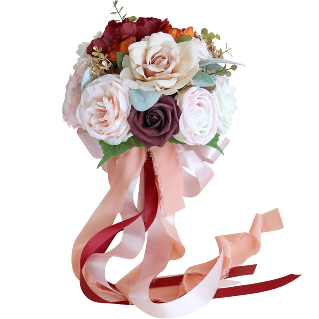 Bouquet de main de mariée de mariage simulation et photo