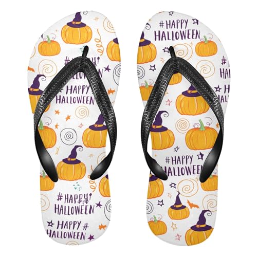 Burbuja Pumpkins Flip Flops for Women Men, Soft Thong Sandals Rubber Slippers for Pool Beach Essentials