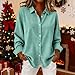 Womens Corduroy Fall Shirt Button Down Collar Plus Size Shacket Retro Long Sleeve Tunic Dressy 2025 Casual Work Jackets Solid Denim Blouse Tops
