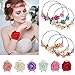 Blumenkranz, 6 Stück Blumen Stirnband und 6 Stück Blumenarmband, Blumen Haarband, Stirnband Blumen, Braut Handgelenk Korsage, Blumenkranz Haarband für Geburtstag, Festival, Hochzeit und Party