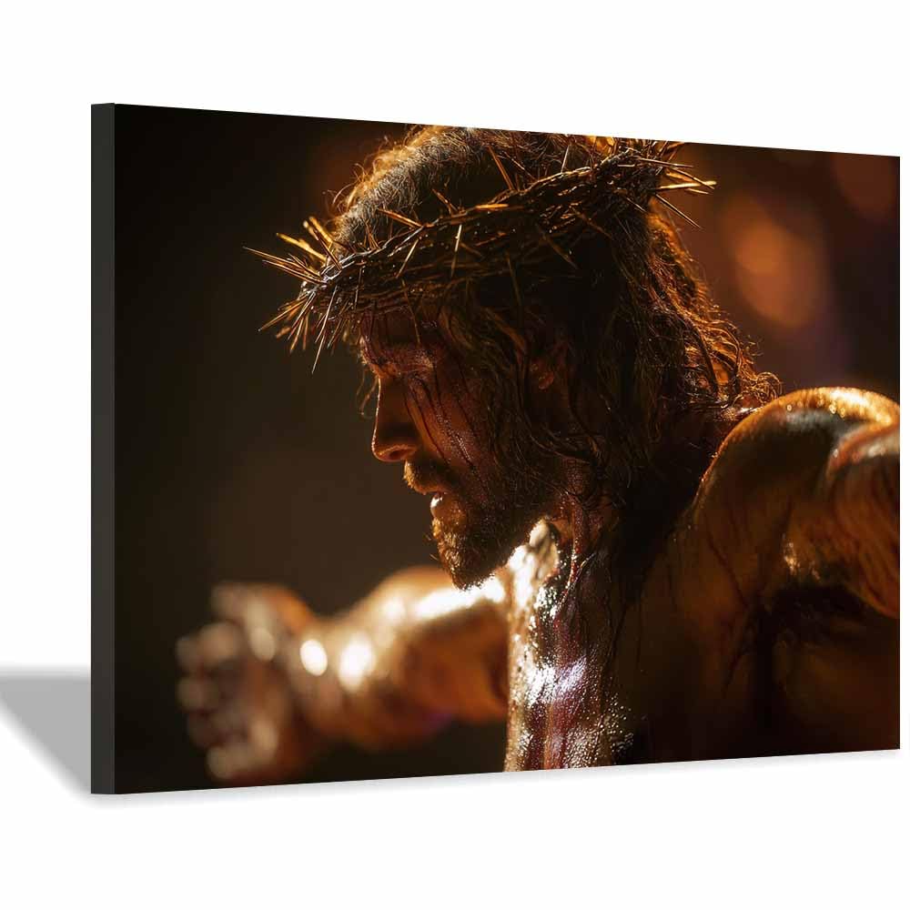 ZAMAEIU Christians Spiritual Wall Decor Pictures Ballad ons thes cross Painting Print, Religions Poster Artwork for Living Room Bedroom Church Home Decor(black)-30x50cm Framed
