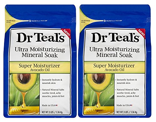Dr. Teals Ultra Moisturizing Mineral Soak Super Moisturizer with Avocado Oil, 3 Lbs (Pack of 2)