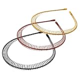 ?Diseño antideslizante? Aro para el cabello con peine de dientes, bien para permanecer en su lugar en la cabeza, perfecto para mantener el cabello fuera de la cara y los ojos. Dientes largos para cabello fino y grueso.