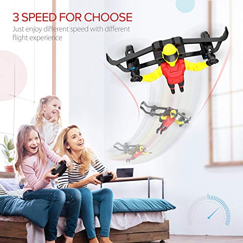 Mini Drone, Tomzon U48B RC Stunt Doll with Paraglider Flight, One Key Demo, Altitude Hold RC Quadcopter, Nano Drone for Kids and Adults (Red)