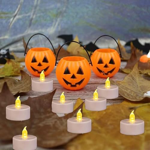 Hanzim H24-1 Led Tea Lights Candles- 24Pack Warm Yellow Flameless Candles Realistic And Bright Flickering Long Lasting 200Hours For Holiday Celebration,Party,Home Decoration,Battery Operated thumb #3