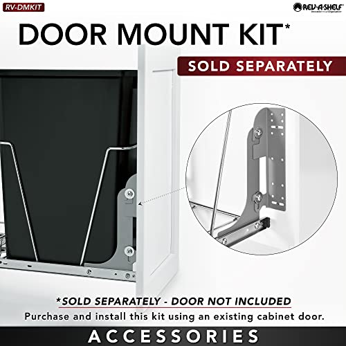 Rev-A-Shelf Pullout 20 Inch Deep Cabinet Floor Steel Mounted Clothes Laundry Hamper with Full Extension Slides, Chrome, HRV-1520 S CR