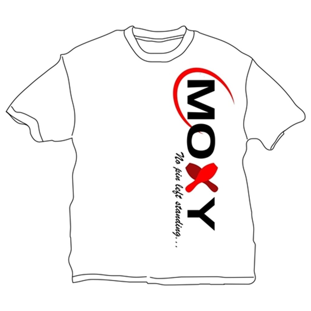 Moxy No Pin Left Standing T Shirt Vertical (Youth Large, White)