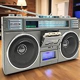 Photo Gallery hocvseo lettore cd portatile boombox, classico boombox retrò anni 80 con bluetooth, 4 altoparlanti, radio am/fm, supporto usb/aux, per riunioni di famiglia Photo Gallery hocvseo lettore cd portatile boombox, classico boombox retrò anni 80 con bluetooth, 4 altoparlanti, radio am/fm, supporto usb/aux, per riunioni di famiglia