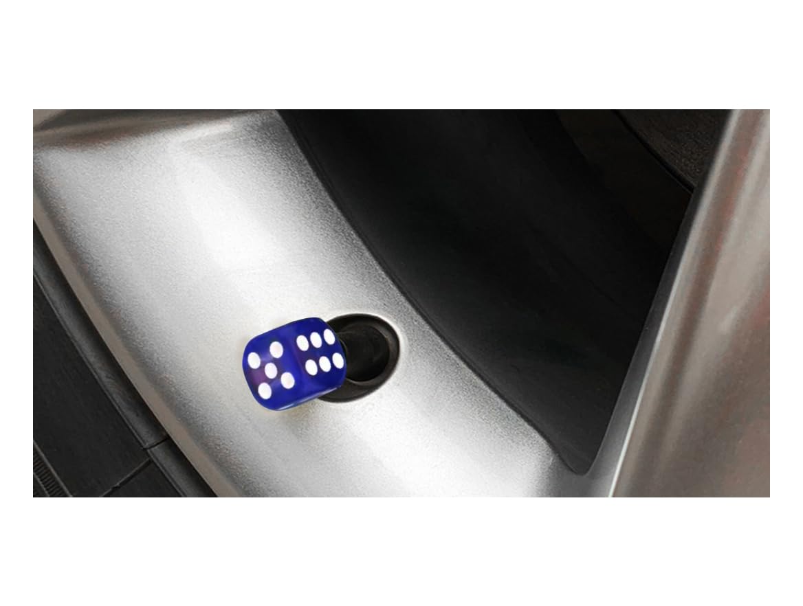 MarCraft Red Plastic Dice With Corrosion Resistant Brass Threads Tyre Alloy Valve Caps Dust Caps 4 Pack Universal For Cars Suvs Bicycles Motorcycles Trucks Rubber Airtight Seal Screw On