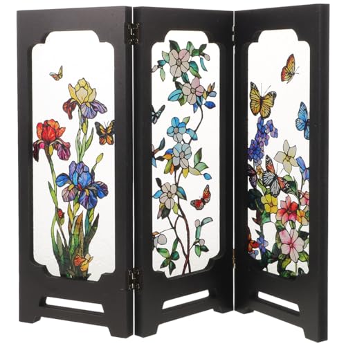 Healeved Mini paravent pliable pour bureau - Cadre photo pliable - Style peinture chinoise - Décoration de table festive pour la maison, le bureau, le...