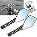 KATUR Moto Guidon Fin Miroirs Rétroviseur Noir Moto Anti Glare Bluish Miroirs Hawk-Eye 10MM 8MM Clockwise fileté Mounts Les boulons de K awasaki S uzuki H Onda V ictory C Hopper