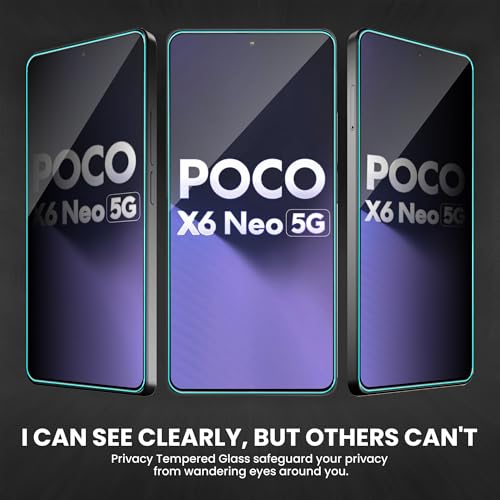 Image of ArmourPro Military Grade Privacy Tempered Glass Screen Protector for Redmi Note 13 Pro Plus, Note 13 Pro and Poco X6 Neo (6.67 Inch) With Installation Kit | Edge to Edge Coverage | Black