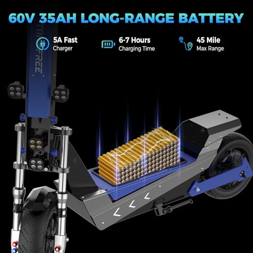 Image of L7 Electric Scooter for Adult, 6000W Dual Motors Up to 50 MPH & 60V 35Ah Battery, 45-Mile Long Range, Full Suspension and Dual Hydraulic Brakes 11 inch All-Terrain Tubeless Tires Off-Road Escooter