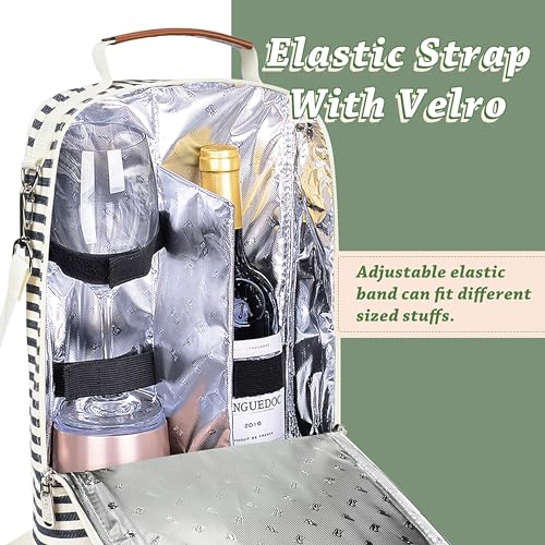 image for Tirrinia Insulated 2 Bottle Wine Gift Tote Bag - Wine Tumbler Glass Co