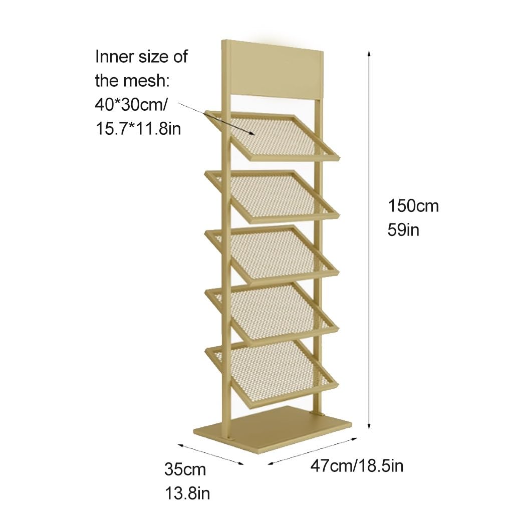 Générique Présentoir à Carreaux en métal à 5 Niveaux, étagère de Rangement pour échantillons de Porcelaine et de marbre, Support de Sol Durable pour matériaux de Construction, idéal pour Les Planches