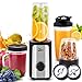 Uten Frullatore Smoothie, 4 in 1 Mini Blender Juicer, 380W, 2 Velocità, Frullatore per Frutta e Verdura, Frullatore Portatile con 2 Lame e Bottiglie per Frullati Frutta Spezie, Senza BPA