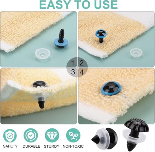 Image of 820 PCS Safety Eyes and Noses for Amigurumi, Stuffed Crochet Eyes with Washers, Craft Doll Eyes and Nose for Teddy Bear Crochet Toy Stuffed Doll and Plush Animal Gifts (820pcs Safety Eyes)