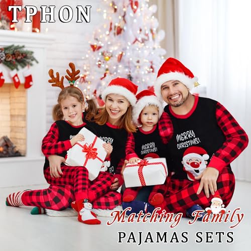 Tphon Christmas Family Pajamas Sets Matching for Christmas Party for Men Women Kids Santa PJS Sleepwear2
