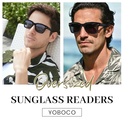 Oversized Reading Sunglasses for Men, Square Reader Sunglasses Men Chunky Reading Sun Glasses3