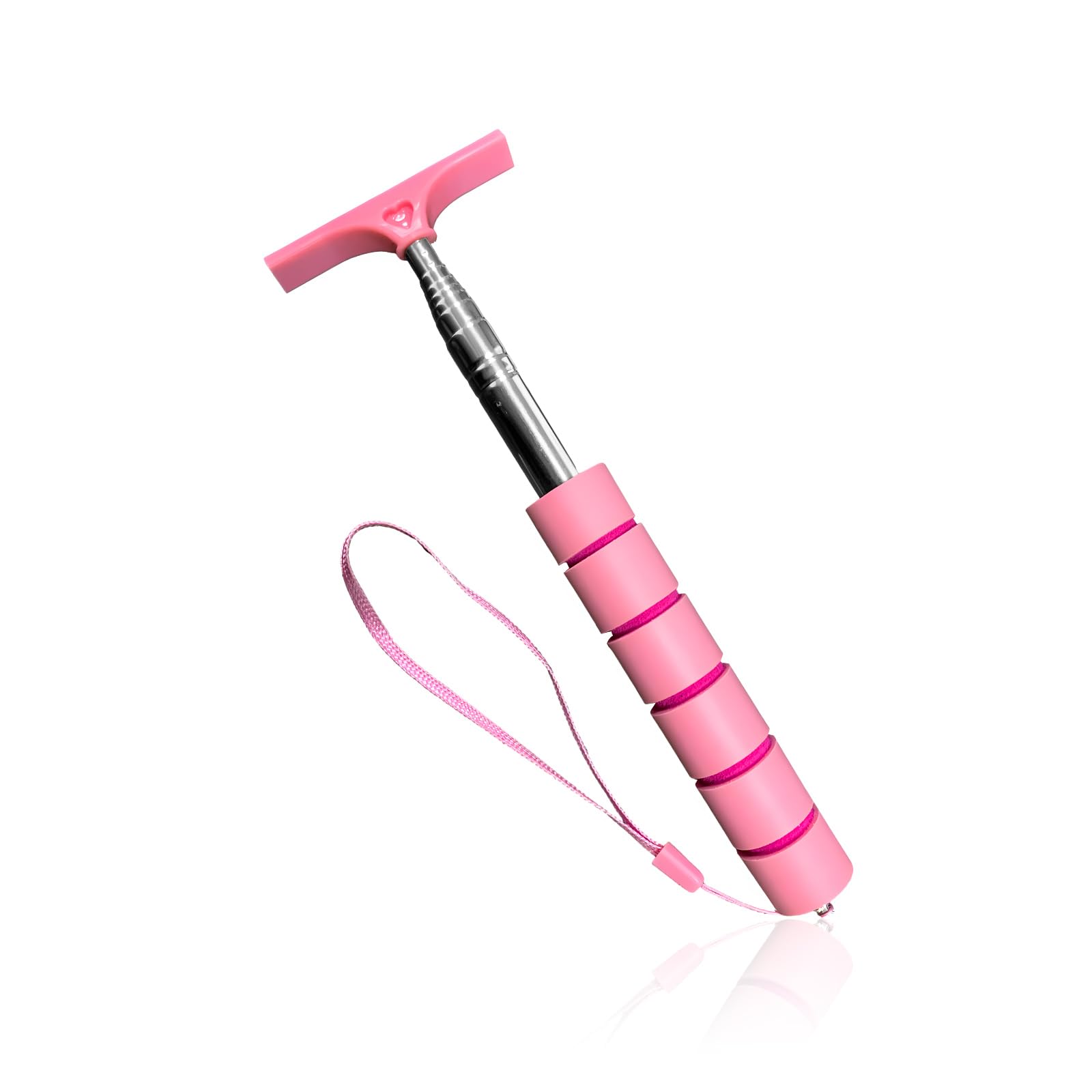 Car Side Mirror Squeegee, 35.6'' Retractable Rearview Mirror Wiper, Mini Portable Auto Window Squeegee Cleaner, Universal Vehicle Glass Cleaning Tool for Rainy Foggy Weather (Pink)