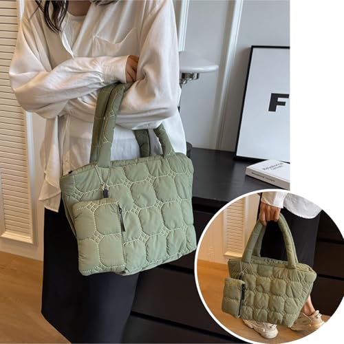 Puffy Tote Bag Padded Puffer Lattice Handbags for Women Large Quilted Shoulder Bag Padding Trendy Luxury Bag3