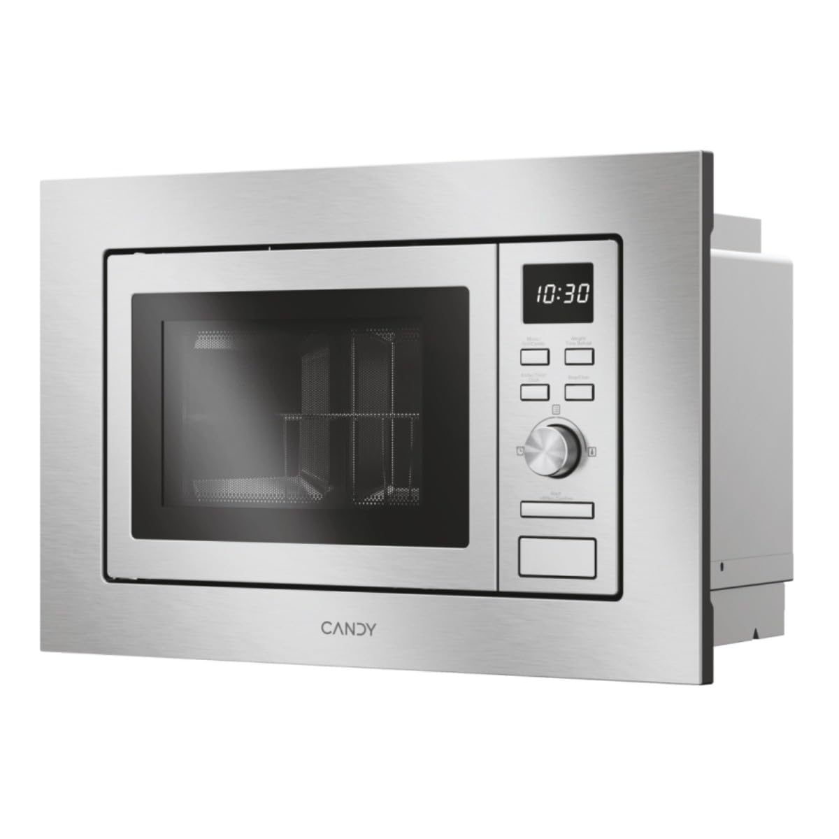 Candy Wave 600 Microonde da Incasso, 20 Litri, 7 programmi, 5 livelli di potenza, Grill, ricette su App hOn AxLxP 38,2x59,5x34,4 cm, Acciaio Inox - CA20FMW7NG