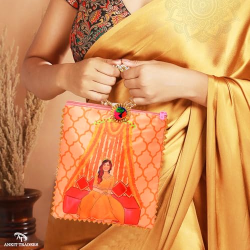 Image of Women Potli Bags Pack of 18 | Gifting Potli with Handle & Zipper | Traditional Shagun Return Gifts Potli for Diwali, Mehandi, Haldi, Baby Shower, Wedding, Sangeet