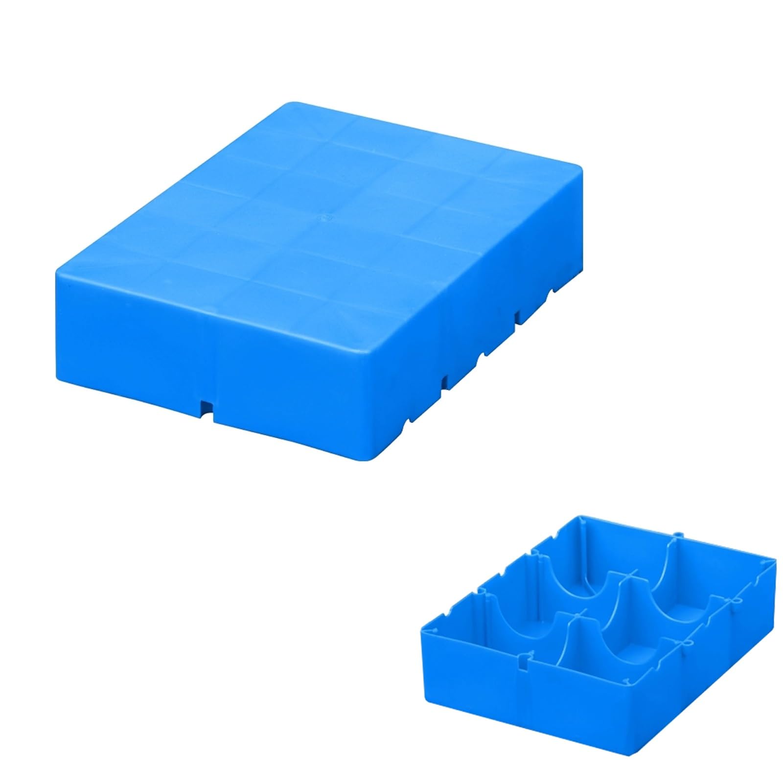 Pallet in plastica HDPE per cantina, design impermeabile, resistente, stampaggio monopezzo, capacità di carico 499,9 kg, ideale per garage e supermercati (blu, 40 x 30 x 10 cm)