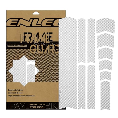 ENLEE Bike Frame Protection Tape, Non-Yellowing Transparent Bike Frame Protection Kit, Clear Honeycomb PVC Anti-Scratch Protector for MTB/Road/Gravel Bike' Top/Down Tube, Chain Guard, Fork, 11PCS