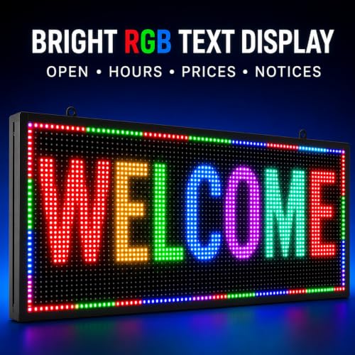Image of CX P10 Outdoor LED Scrolling Sign, 39 x 14 in, IP65, 6000 Nits