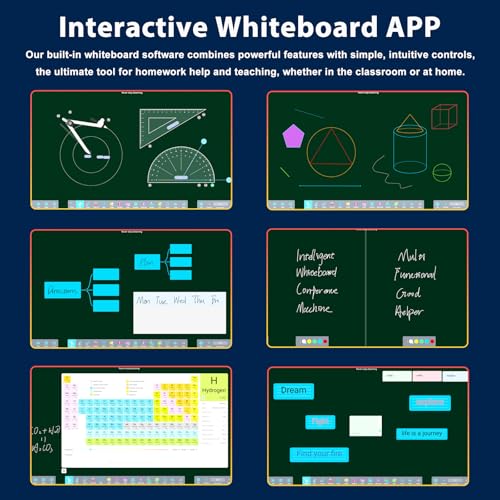 Image of 65 inch Touchscreen AI Smart Board, Google EDLA Certified Electronic Whiteboard 4K UHD Display Interactive Whiteboard for Office Classroom, Android 14 Smartboard, 8GB+128GB, Wireless Casting